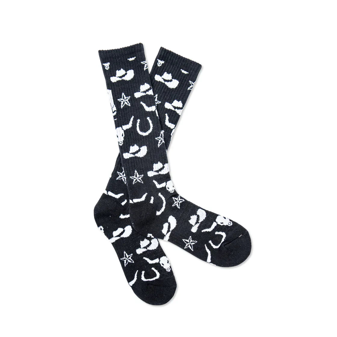 Get Western Black & White Performance Socks