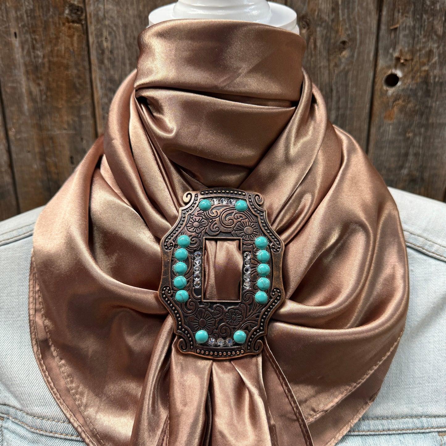 35X35" Solid Tan Wild Rag / Scarf WRS7 - Buckle Wild Rag Slides - Assorted