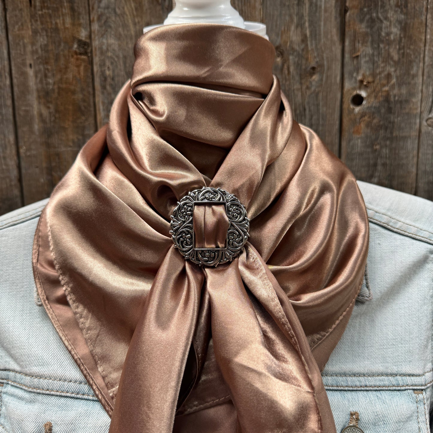 35X35" Solid Tan Wild Rag / Scarf WRS7 - Buckle Wild Rag Slides - Assorted