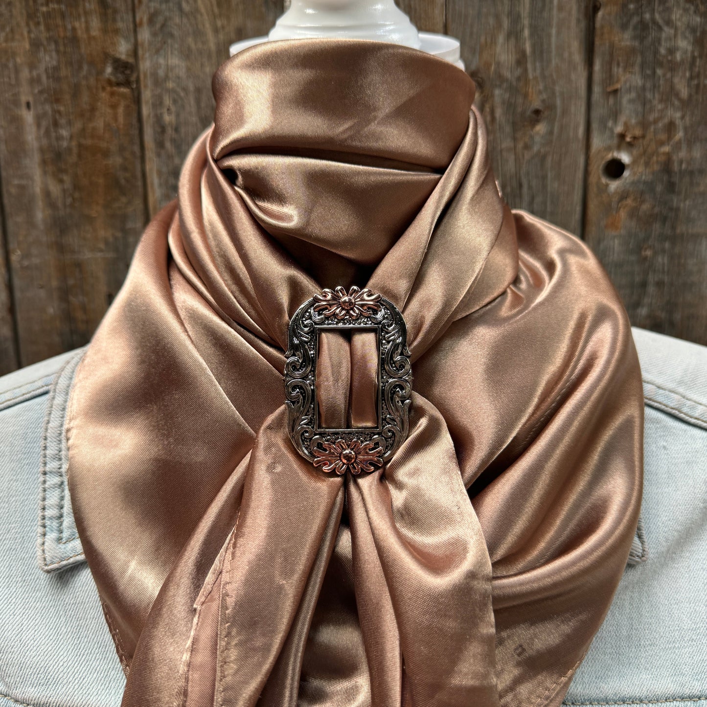 35X35" Solid Tan Wild Rag / Scarf WRS7 - Buckle Wild Rag Slides - Assorted