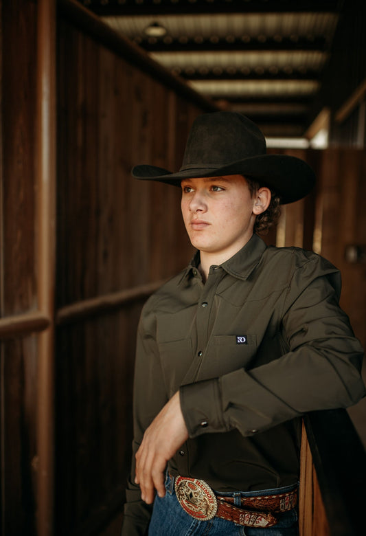 OLIVE MEN'S BREEZE PERFORMANCE SHIRT