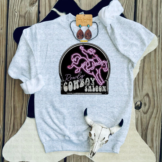 Rowdy Cowboy Saloon Western Graphic Sweatshirt