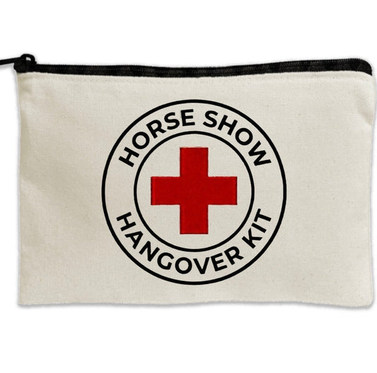 Travel Canvas Zipper Pouch - 8.5" x 11" - Horse Show Hangover Kit