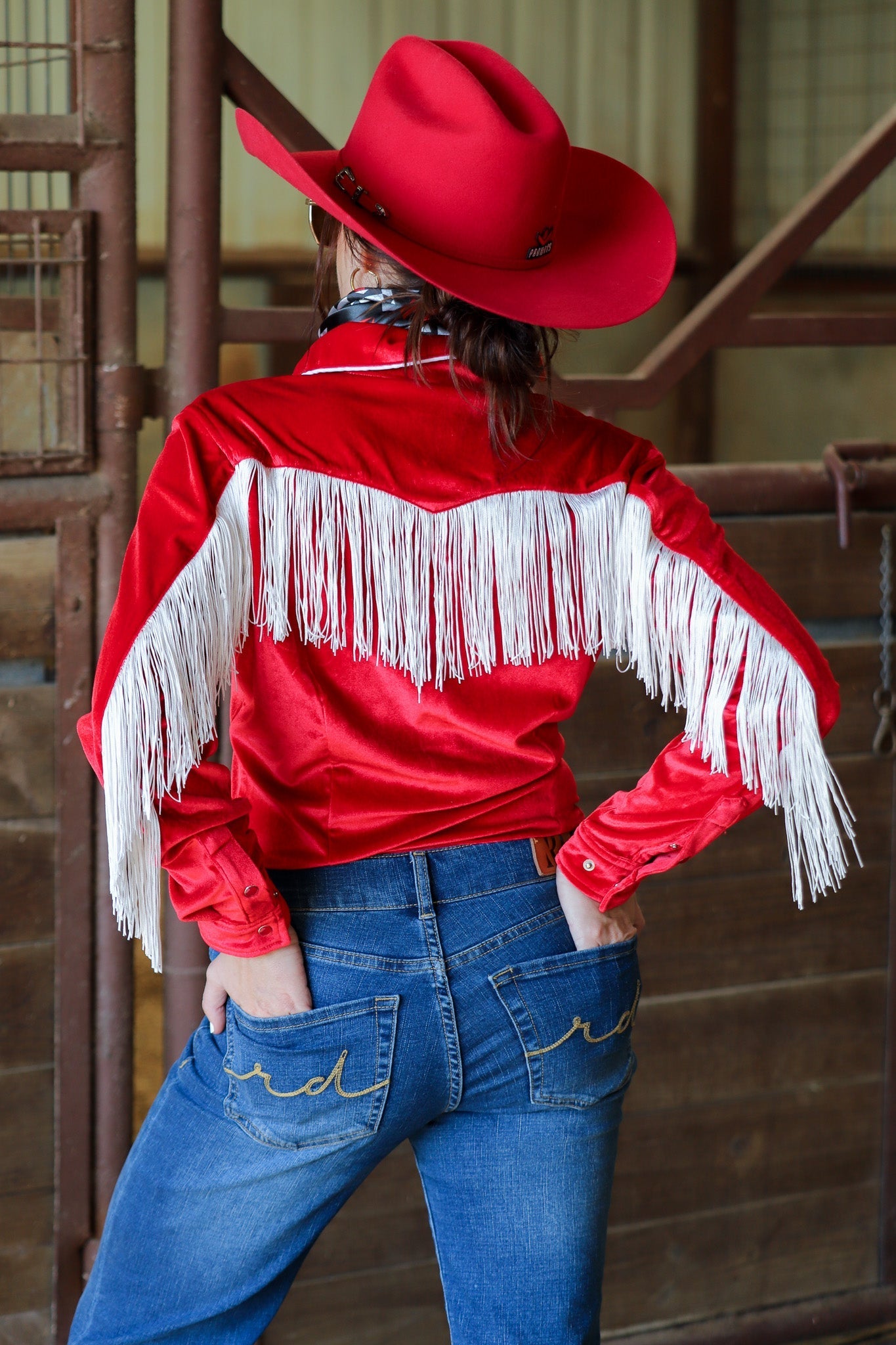 CALGARY VELVET FRINGE PERFORMANCE RODEO  SHIRT