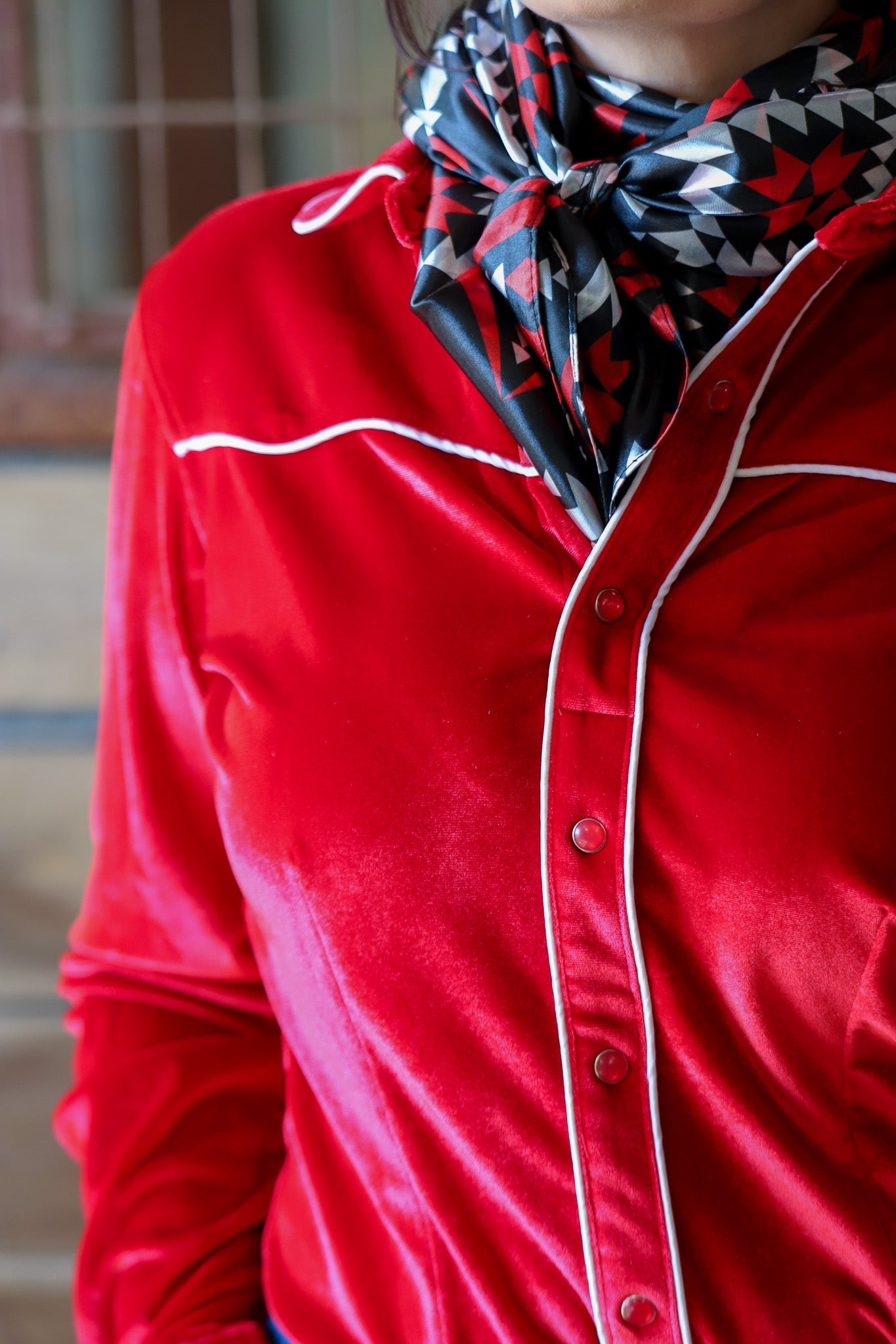 CALGARY VELVET FRINGE PERFORMANCE RODEO  SHIRT