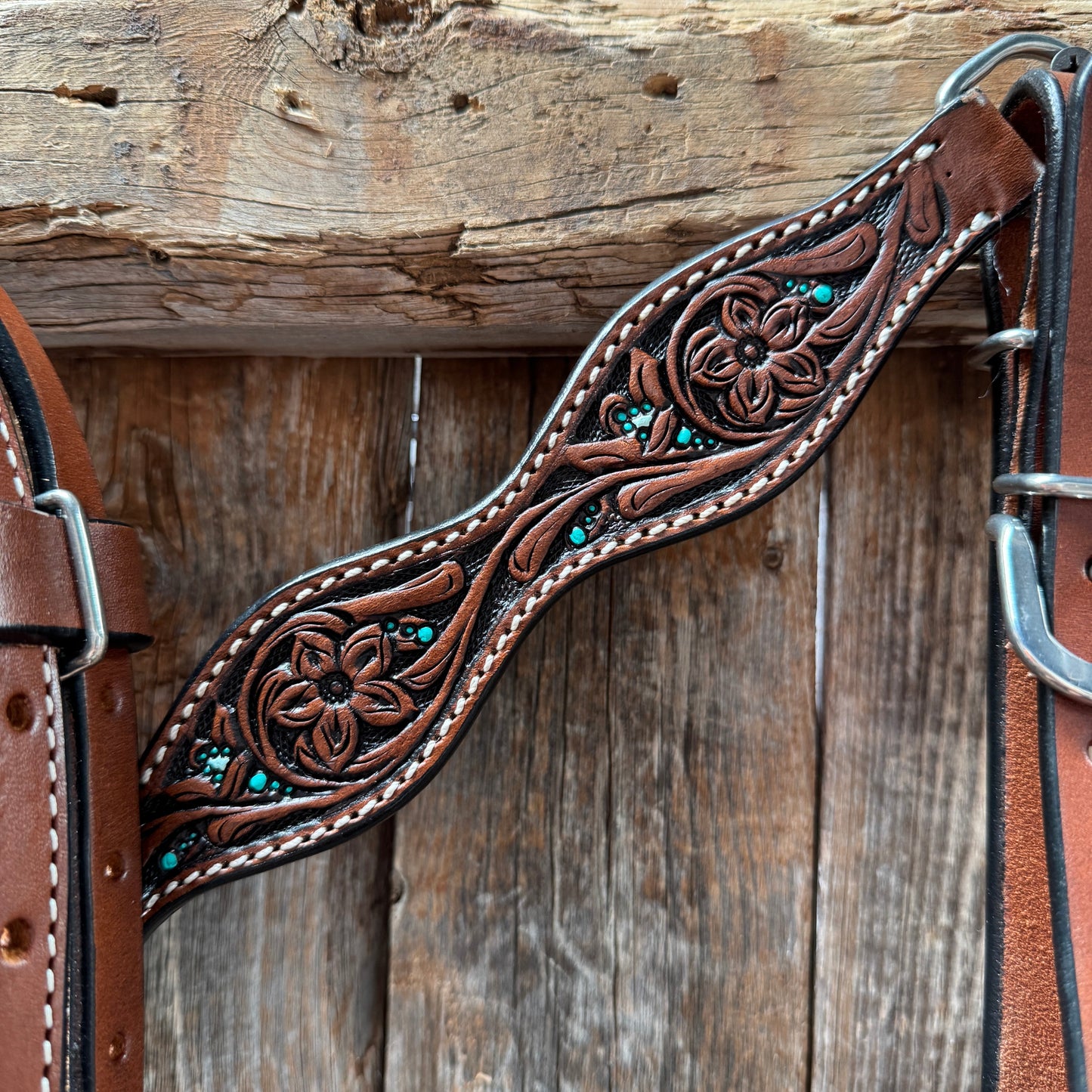 Floral and Teal Dot Pony Tack Set #P56258
