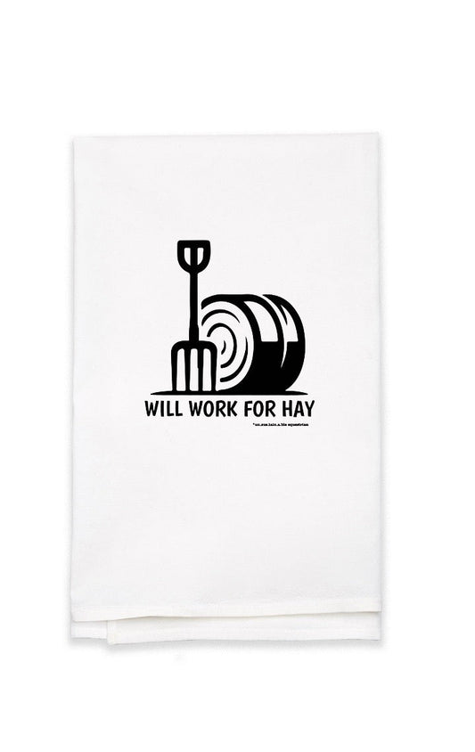 White Flour Sack Tea Towel -  27" x 27" - Work For Hay