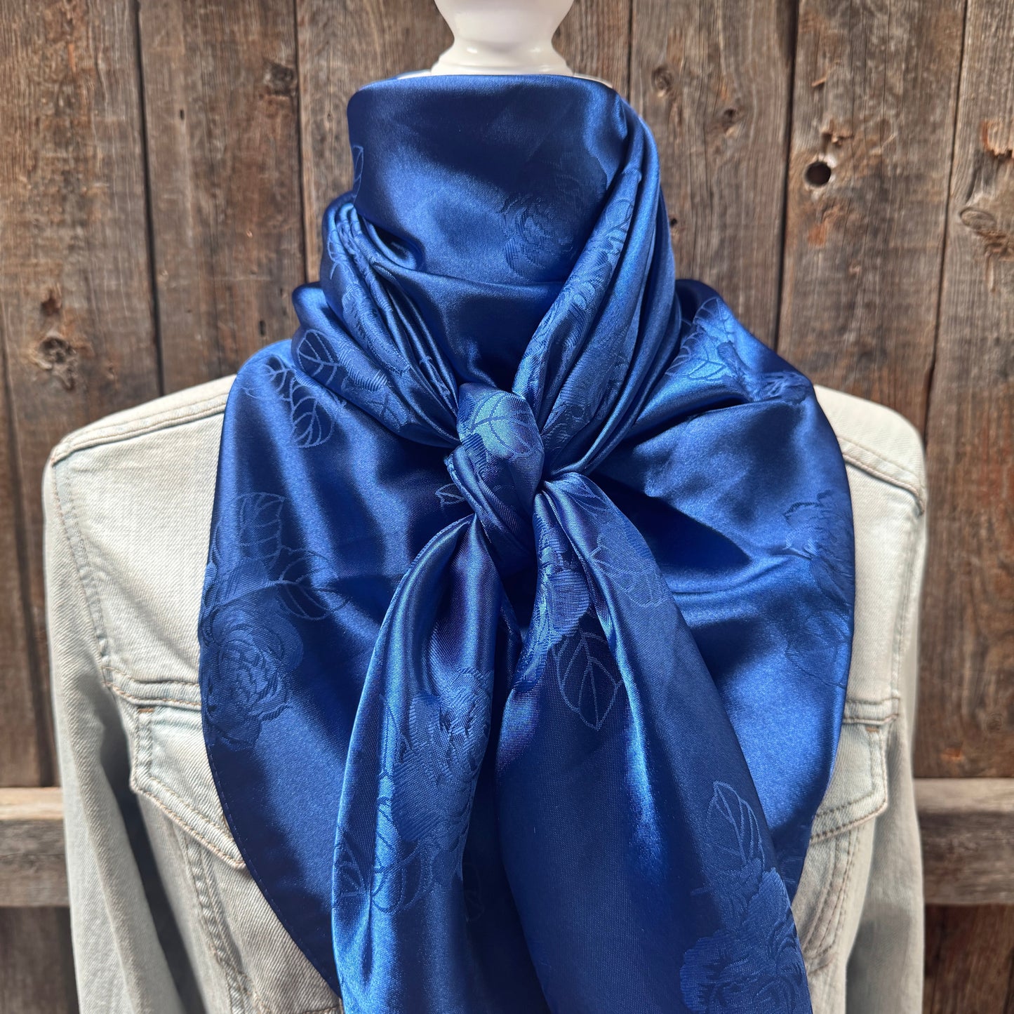 42X42"  Cobalt Jacquard XL Wild Rag / Scarf WR3524