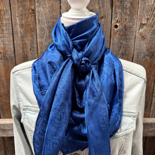 42X42"  Cobalt Jacquard XL Wild Rag / Scarf WR3514
