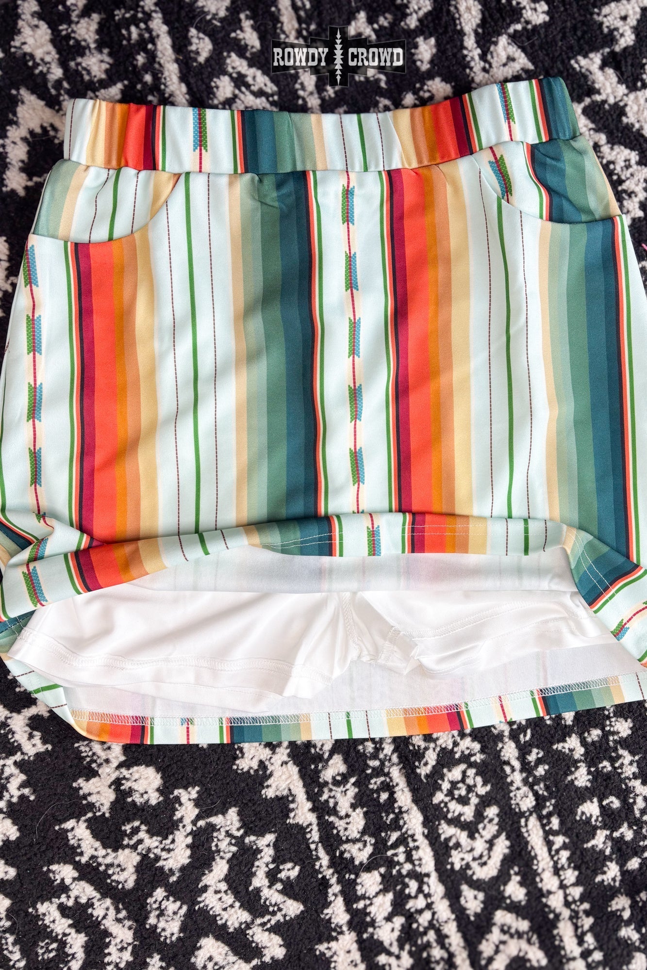 Serape Print Skort With Built Shorts Deep Pockets Lightweight Comfort Travel Everyday