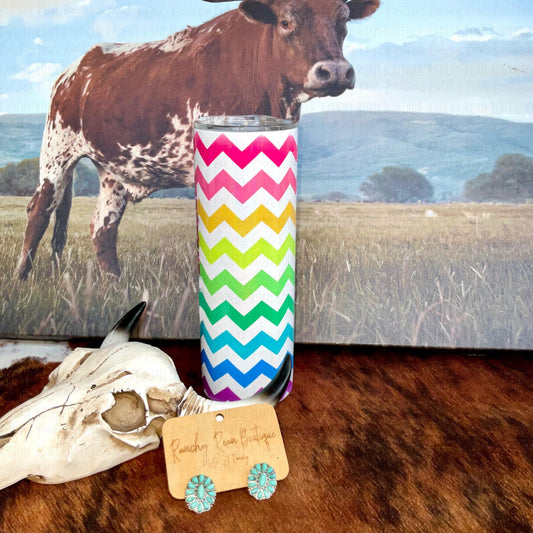 Chevron Neon Shimmer 20 oz Tumbler
