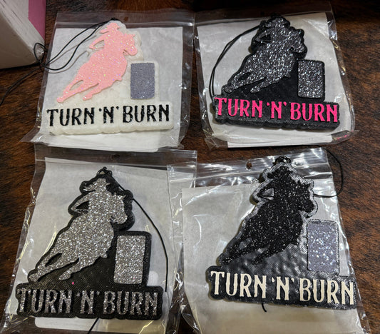 Turn and Burn Barrel Racer Car Freshie