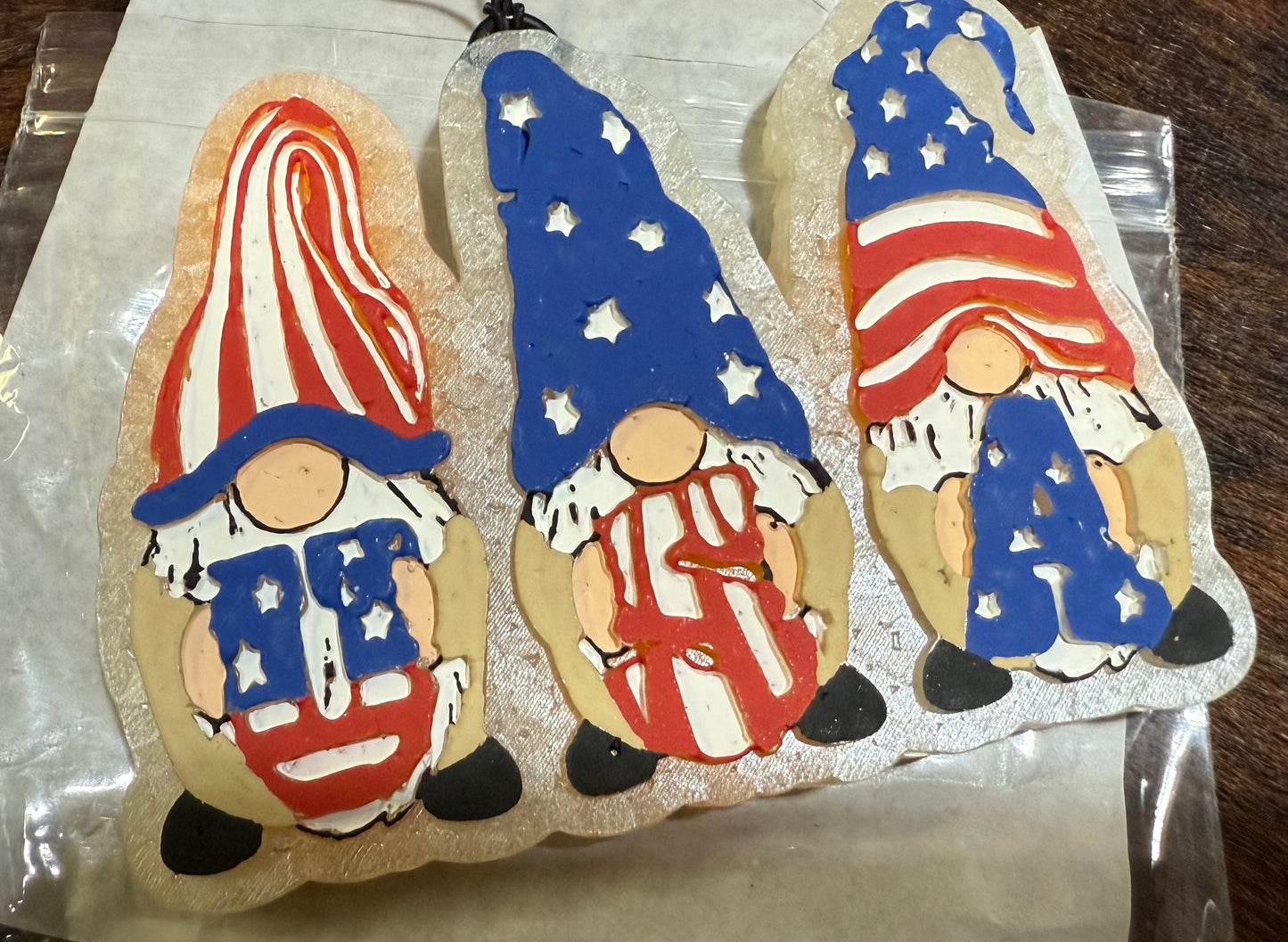 REd White and Blue USA Gnomes Car Freshie