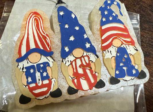 REd White and Blue USA Gnomes Car Freshie