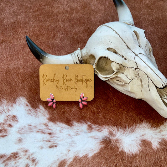 Western Design Stone Stud Earrings
