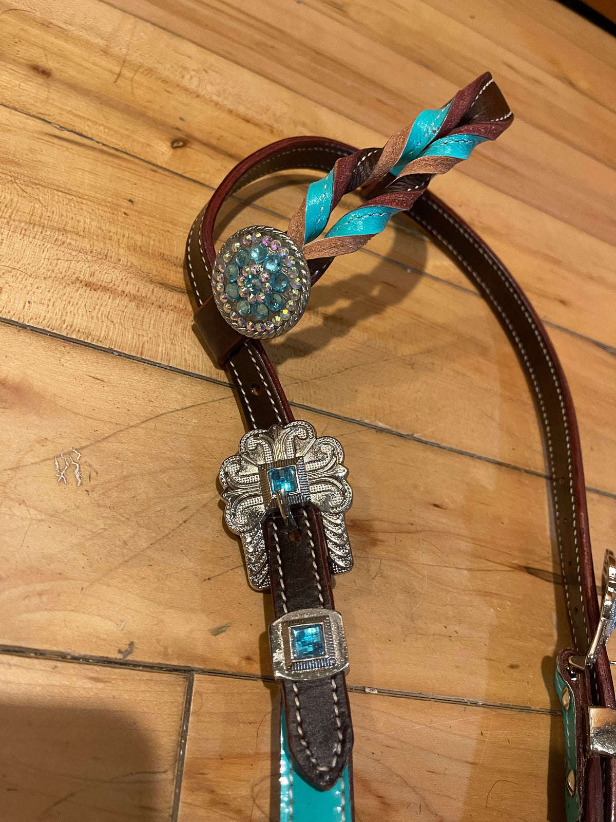 Made to Order Western Tack Set - Turquoise Braided, Ring Style (BHT016)