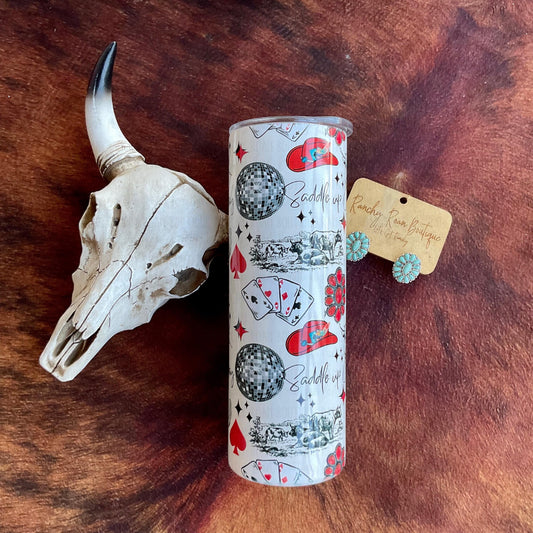 Saddle Up Cowboy Western 20oz Skinny Tumbler
