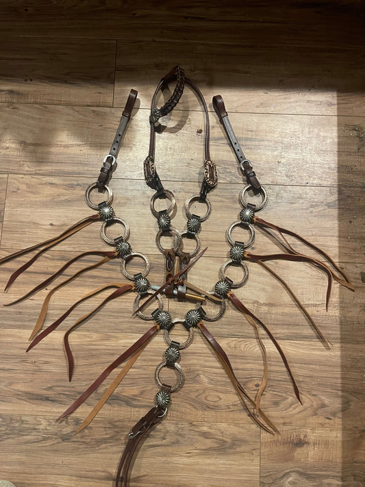 Western Tack Set - Brown Fringe, Ring Style (TF3)