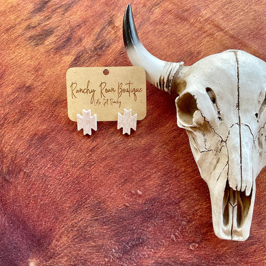 Western Aztec Stud Natural Earrings