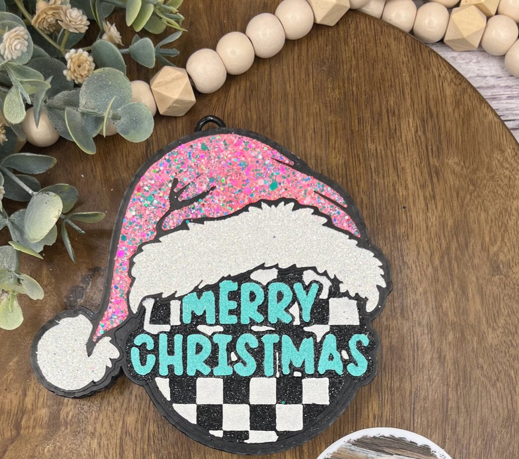 Merry Christmas Checkered w/Hat