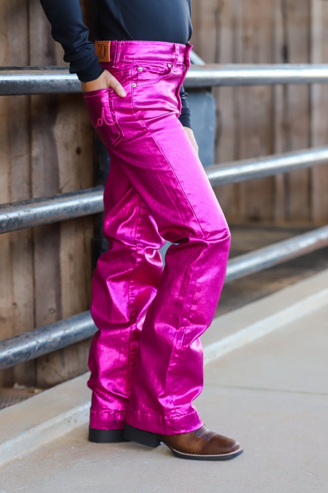 *YOUTH* SIGNATURE TROUSER -  FUCHSIA METALLIC