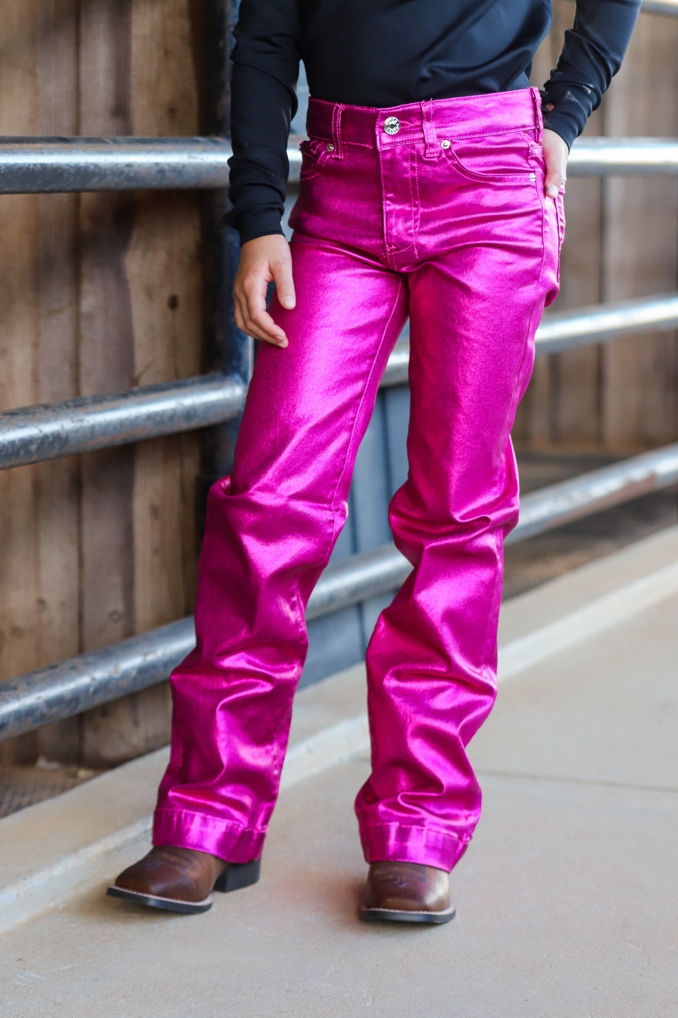 *YOUTH* SIGNATURE TROUSER -  FUCHSIA METALLIC