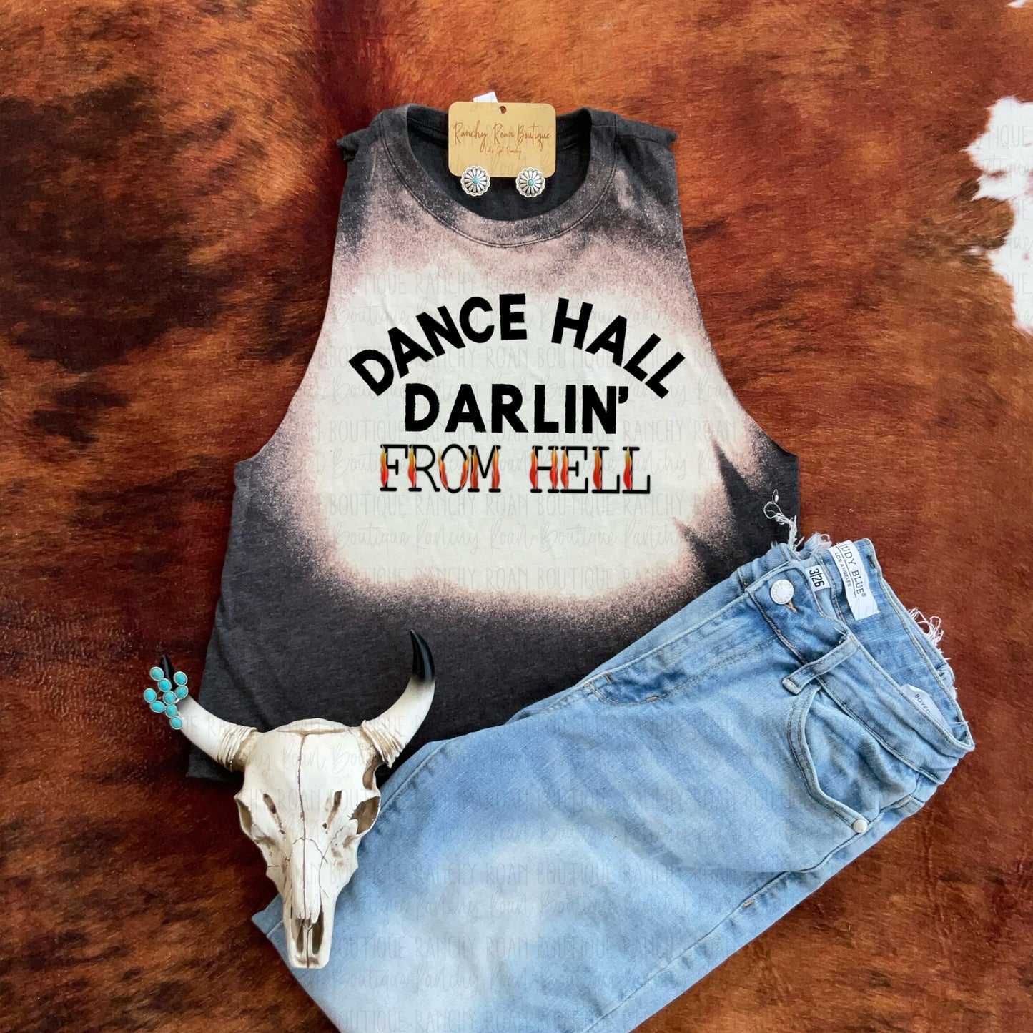 Dance Hall Darlin From Hell Western Crop Top