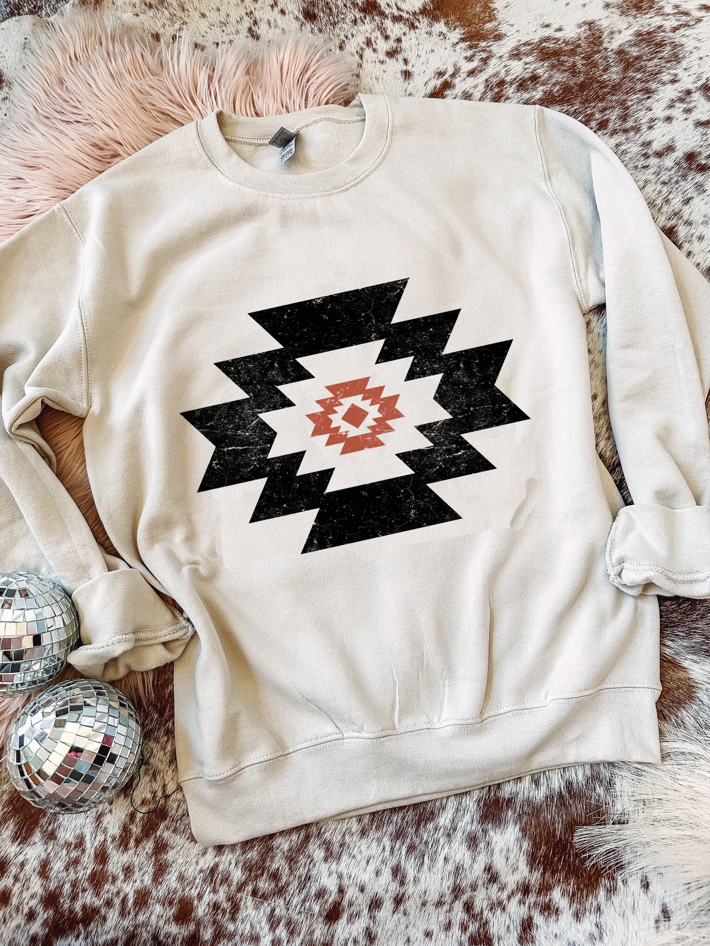 Distressed Aztec - Graphic Top