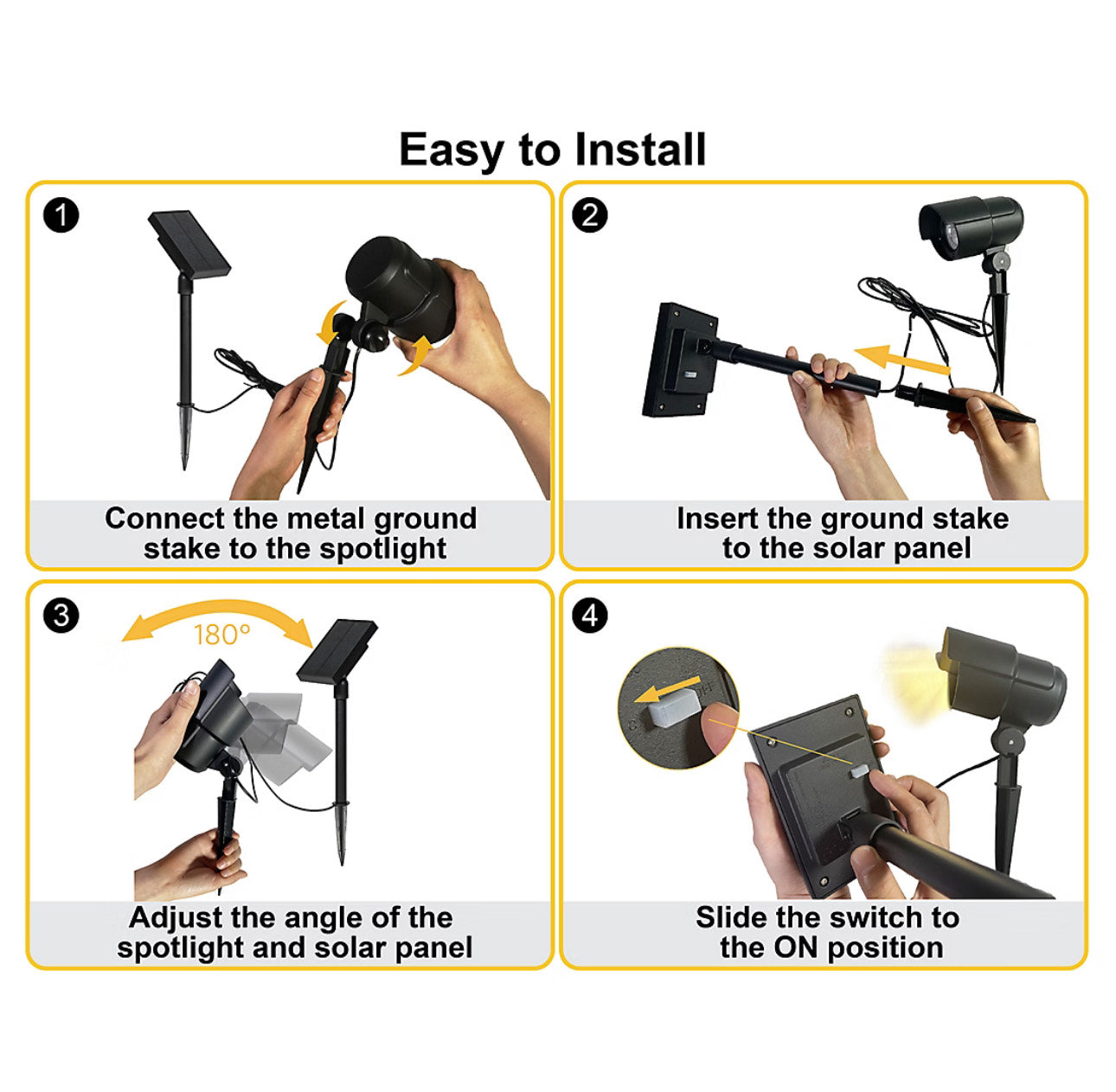 Berkley Jensen 2 Pack Solar LED Spotlights 100 Lumen