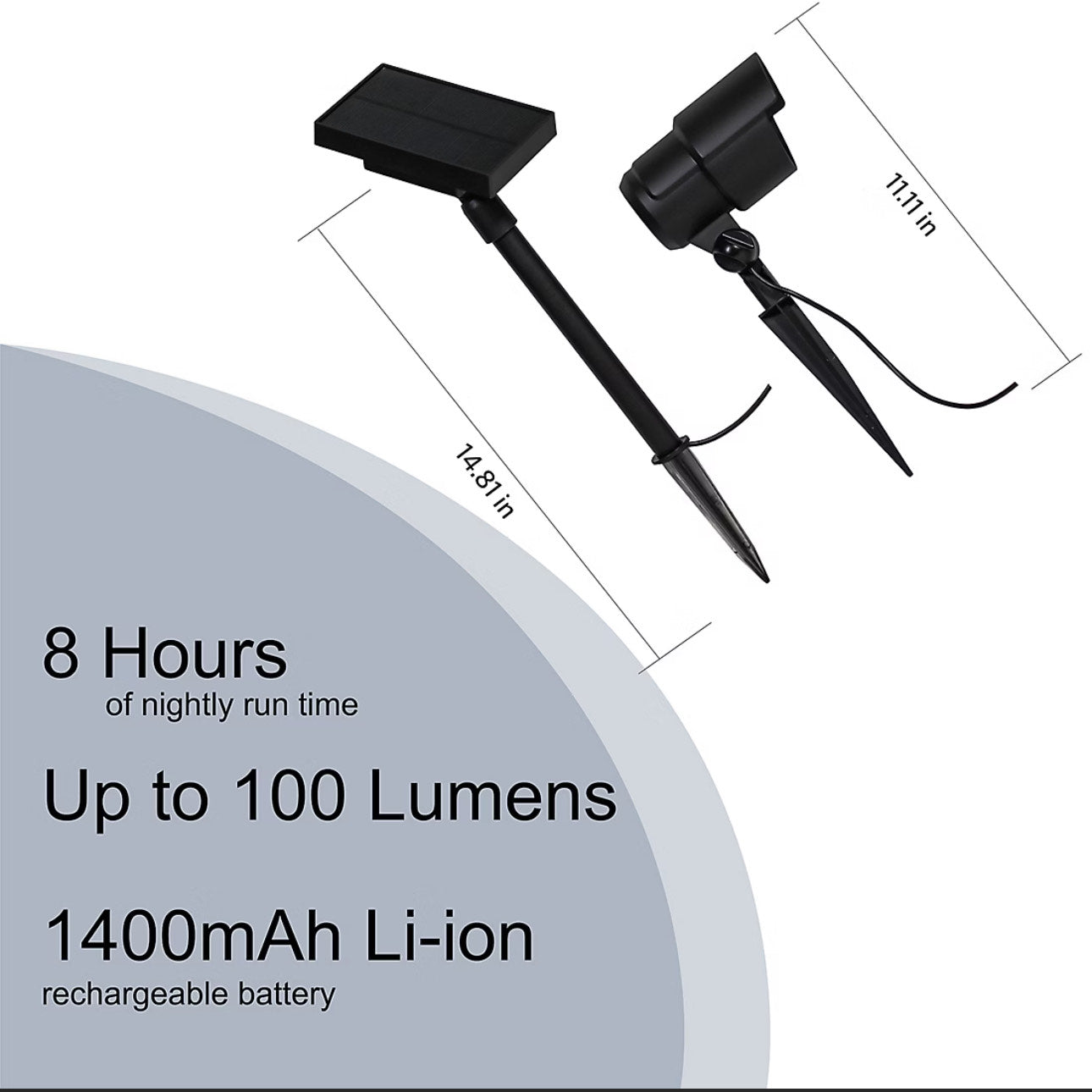 Berkley Jensen 2 Pack Solar LED Spotlights 100 Lumen