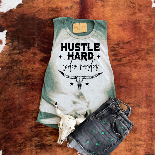 Hustle Hard Rodeo Harder Festival Muscle Tank