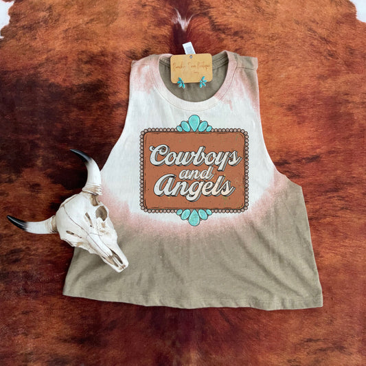Cowboys & Angels Western Turquoise Crop