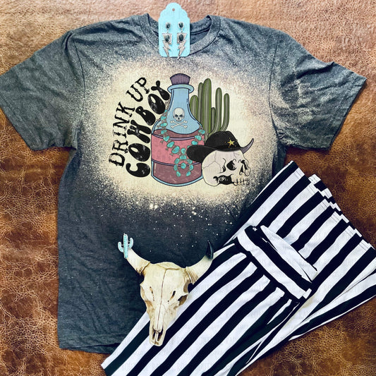 Drink Up Cowboy Western Tee