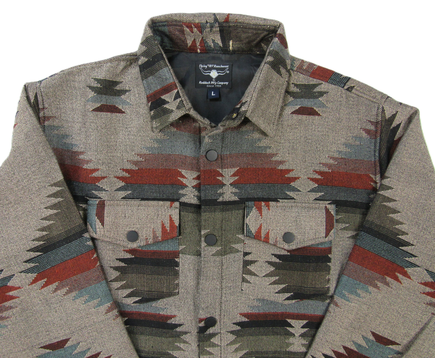 Flying R Ranchwear - Men's Thermal Shacket - Southwest Dusty Copper - Jacquard