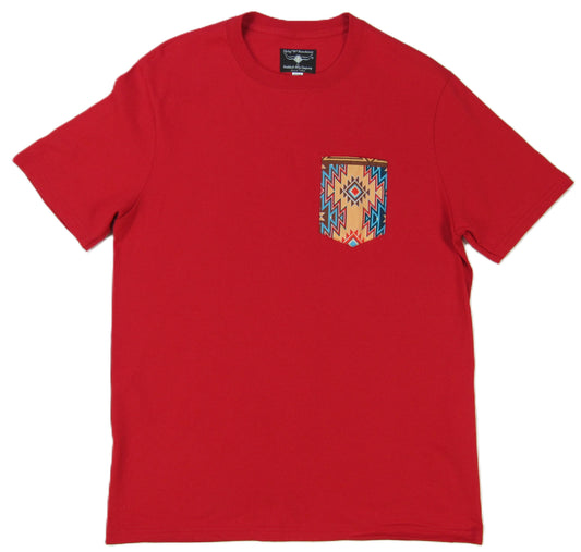 Flying R Ranchwear - Red with Southwest Print - Pocket T-shirt - Made in USA