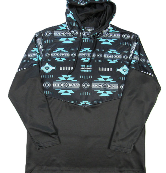 Flying R Ranchwear - Performance Thermal Hoodie - Southwest Print - Turquoise