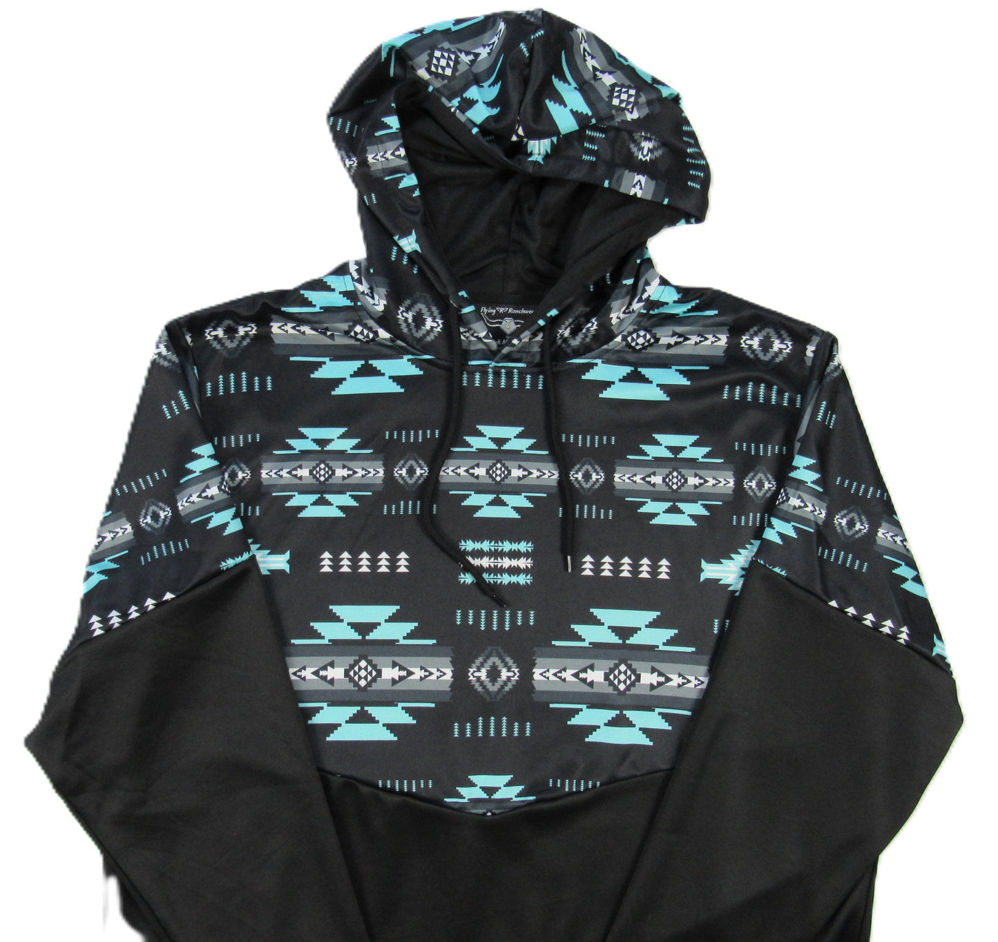 Flying R Ranchwear - Performance Thermal Hoodie - Southwest Print - Turquoise