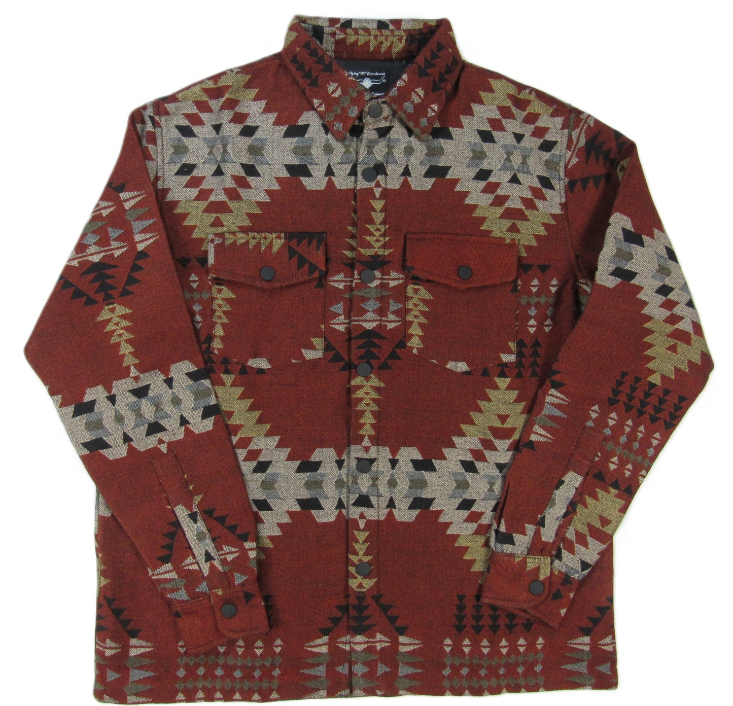 Flying R Ranchwear - Men's Thermal Shacket - Southwest Rust - Jacquard