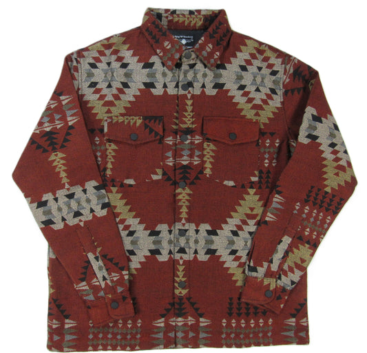 Flying R Ranchwear - Men's Thermal Shacket - Southwest Rust - Jacquard