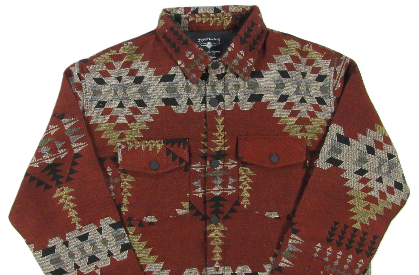 Flying R Ranchwear - Men's Thermal Shacket - Southwest Rust - Jacquard