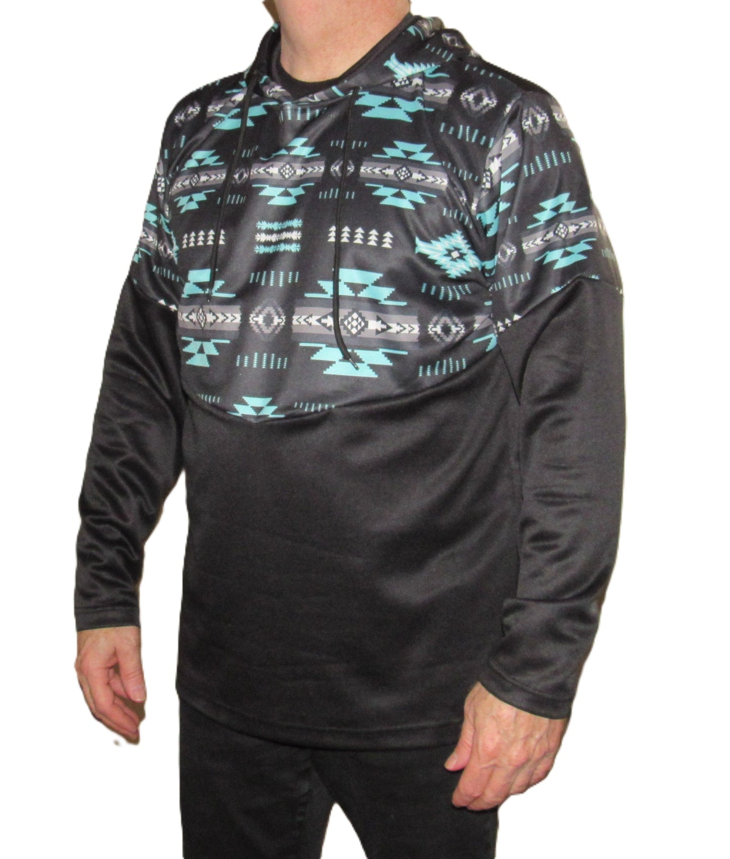 Flying R Ranchwear - Performance Thermal Hoodie - Southwest Print - Turquoise