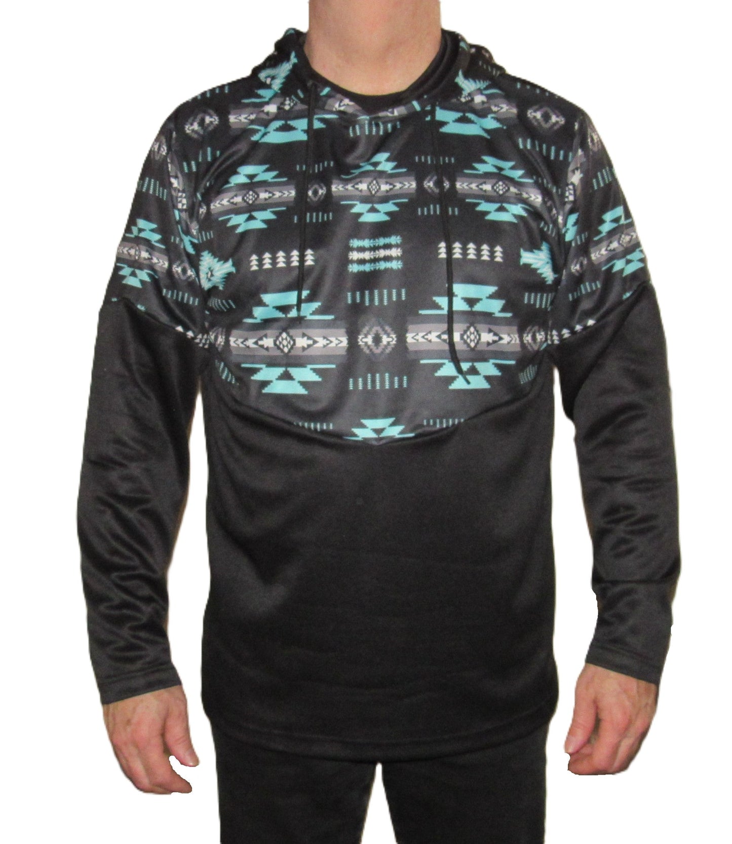 Flying R Ranchwear - Performance Thermal Hoodie - Southwest Print - Turquoise