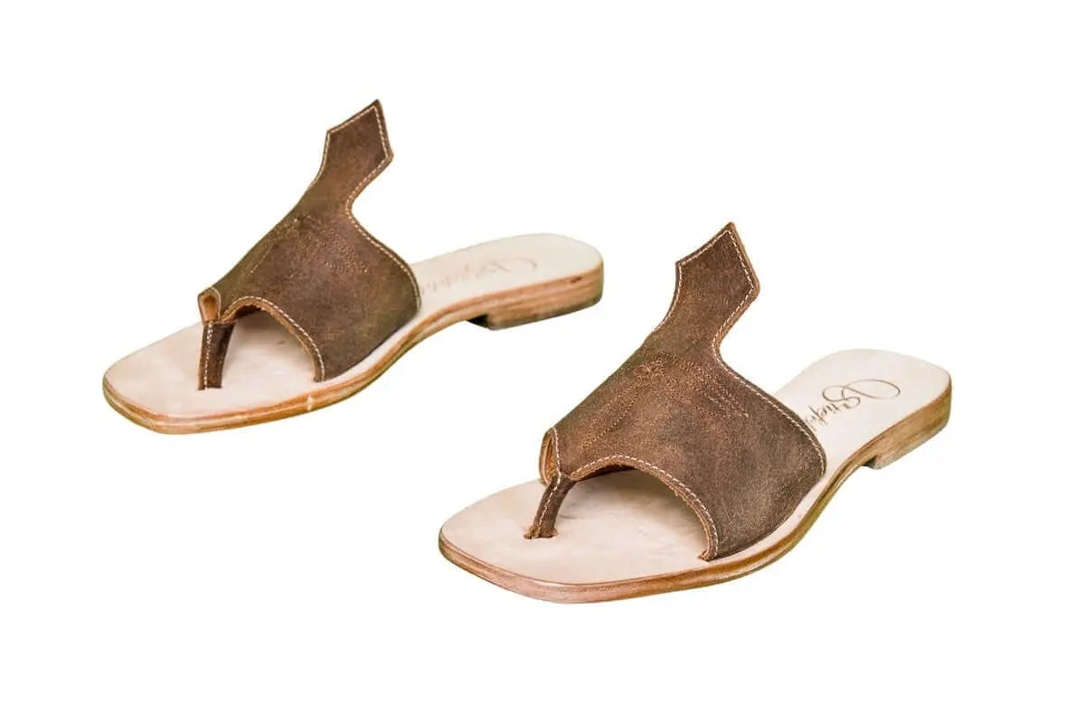 Luciana Leather Sandals – Brown