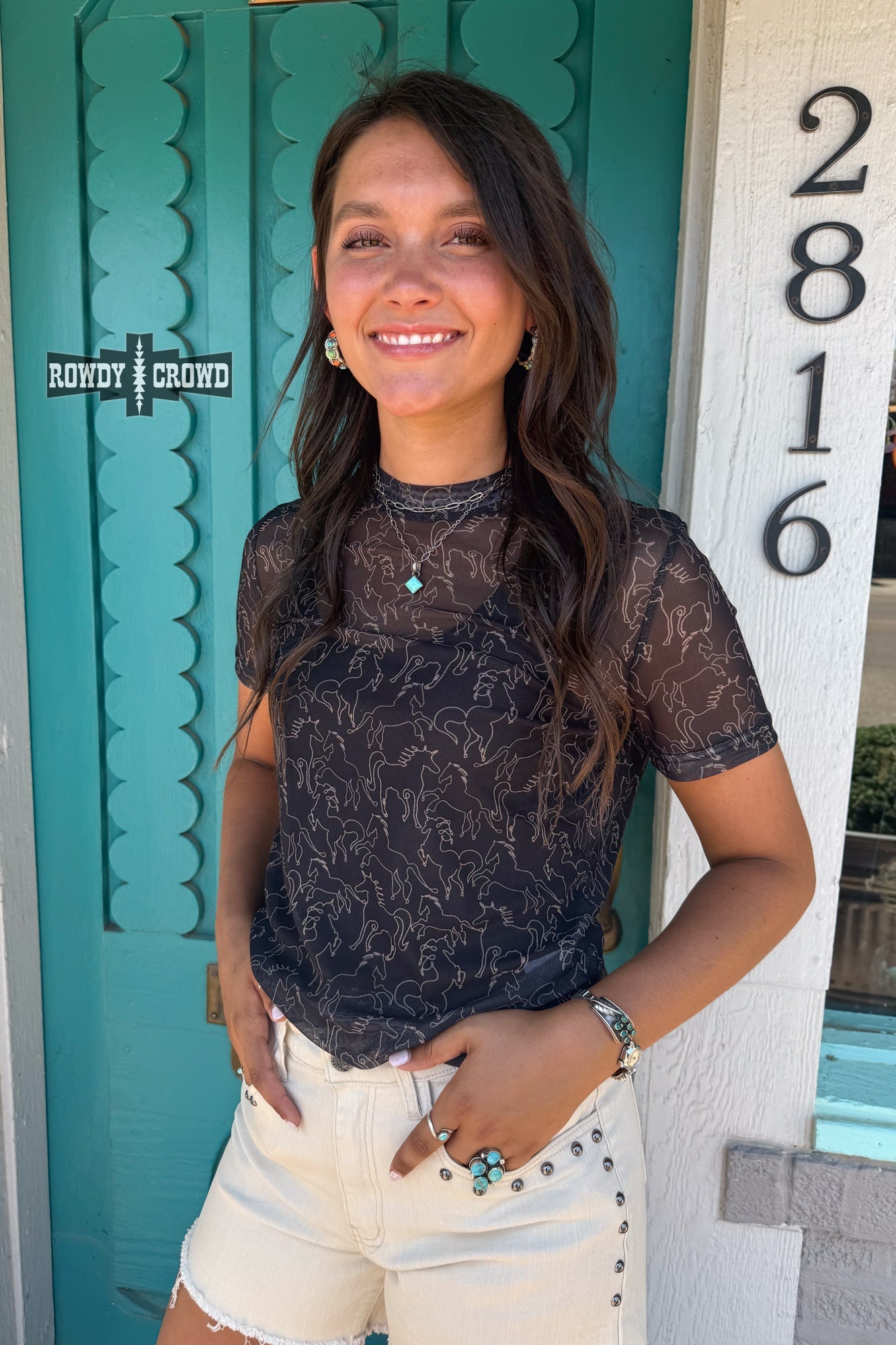 Lariat Mesh Top