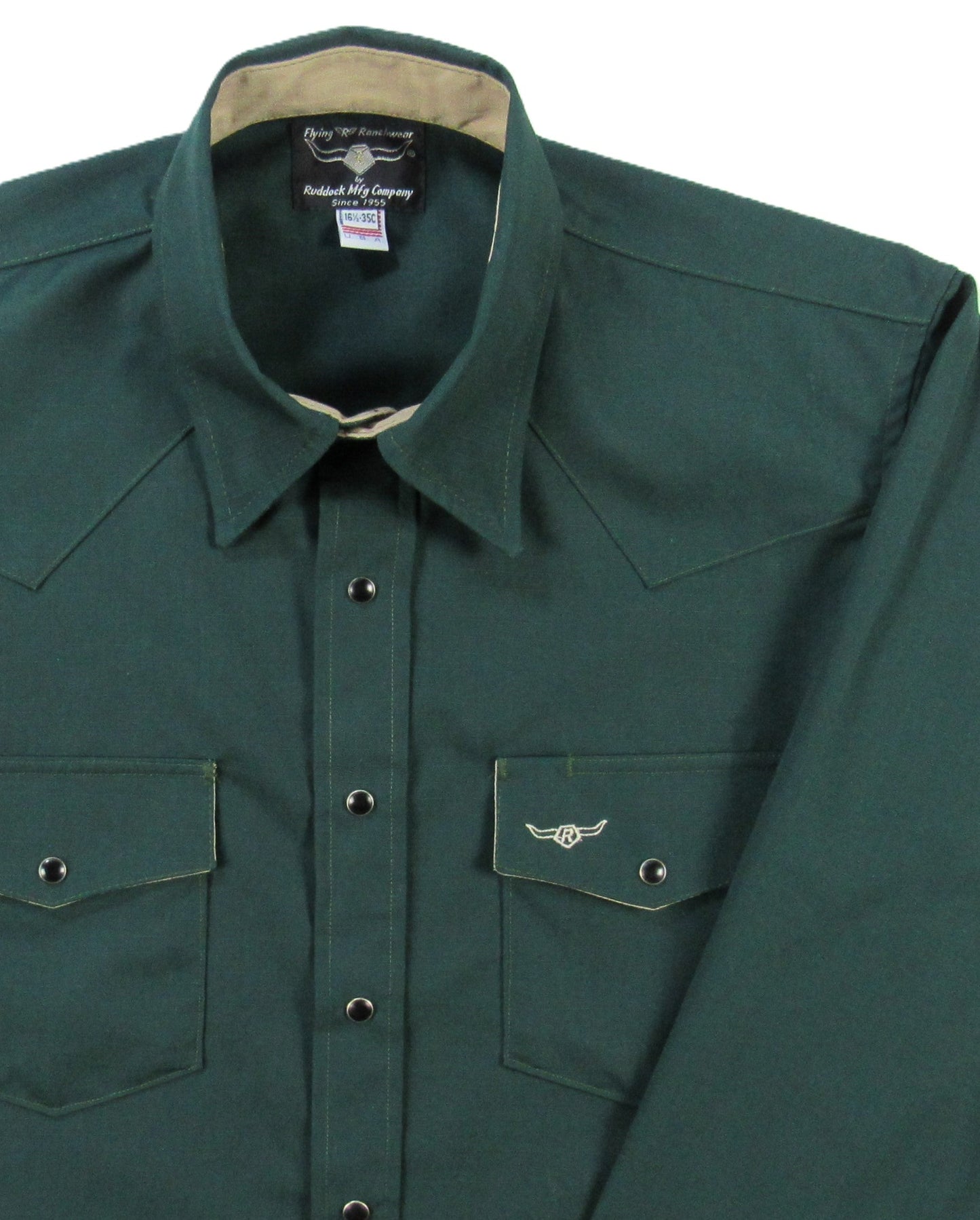 Flying R Ranchwear - Amarillo Ripstop - Spruce Green - Long Sleeve - Snaps