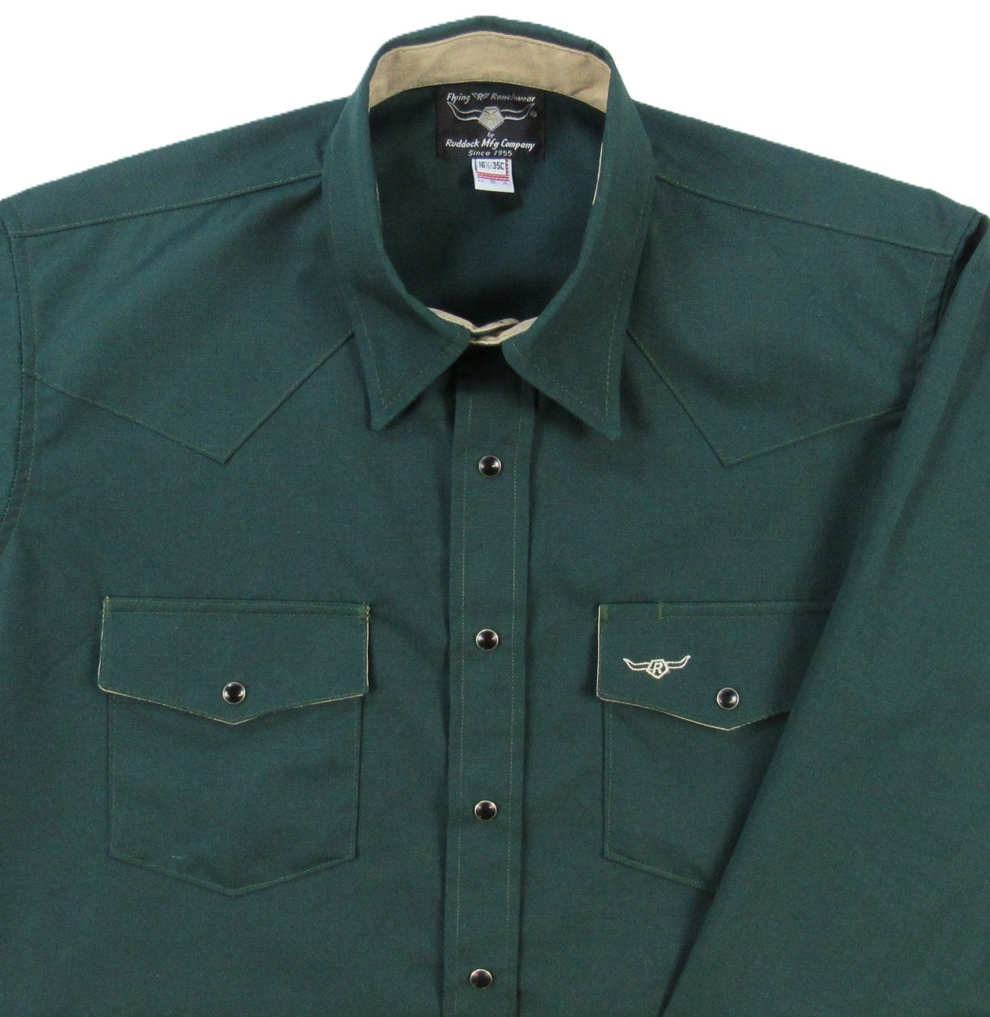 Flying R Ranchwear - Amarillo Ripstop - Spruce Green - Long Sleeve - Snaps