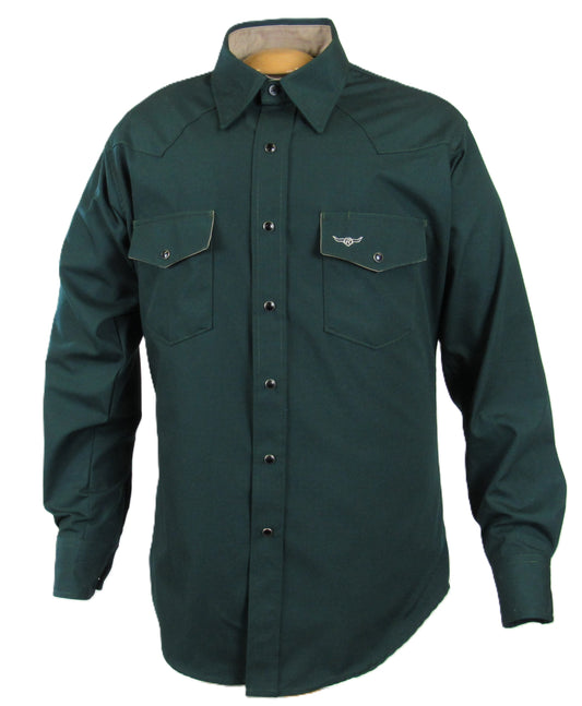 Flying R Ranchwear - Amarillo Ripstop - Spruce Green - Long Sleeve - Snaps
