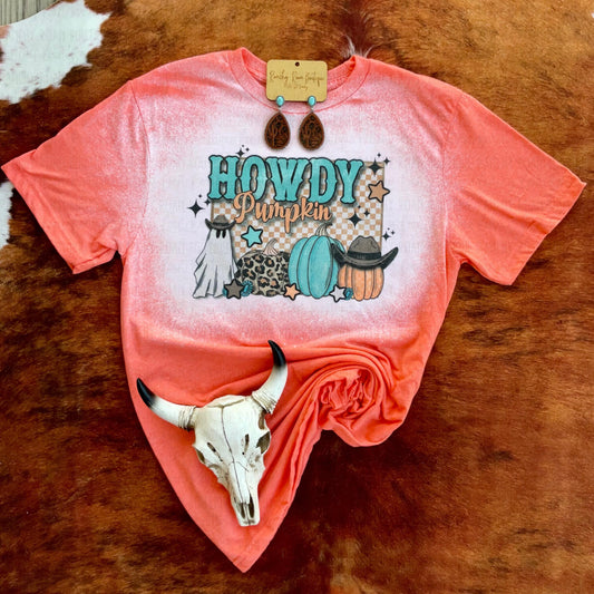 Howdy Pumpkin Turquoise Western Tee