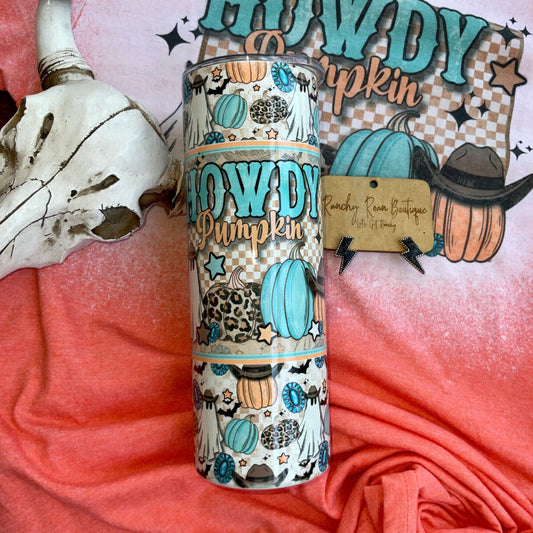 Howdy Pumpkin 20oz  Skinny Tumbler