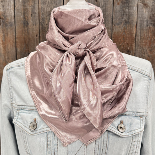 35X35" Tan Jacquard Wild Rag / Scarf WR4006